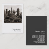 スクウェア写真0347 – カーディフ城II – セピア 名刺 (正面/裏面)