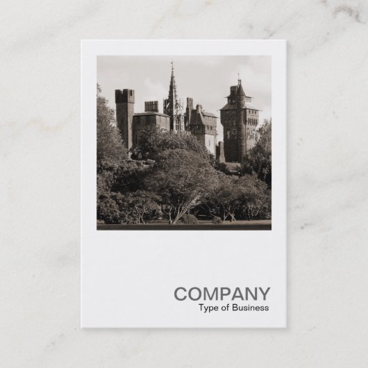 スクウェア写真0347 – カーディフ城II – セピア 名刺 (正面)