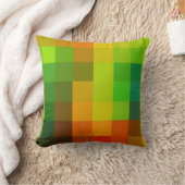 スクウェア抽象芸術アート |レトロ幾何学模様4 クッション (ブランケット)