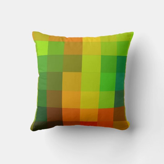 スクウェア抽象芸術アート |レトロ幾何学模様4 クッション (裏面)
