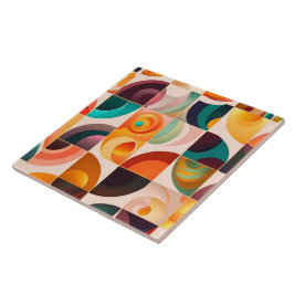 スクウェア抽象芸術レトロモダンコレクション タイル