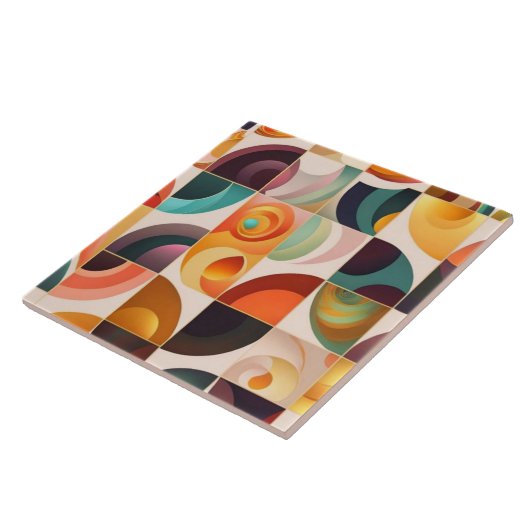 スクウェア抽象芸術レトロモダンコレクション タイル (側面)