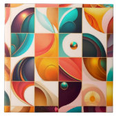 スクウェア抽象芸術レトロ人気があるコレクション タイル (正面)