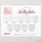 スクウェア結婚ズケーキ切断ガイド赤面ピンクロゴ (正面)