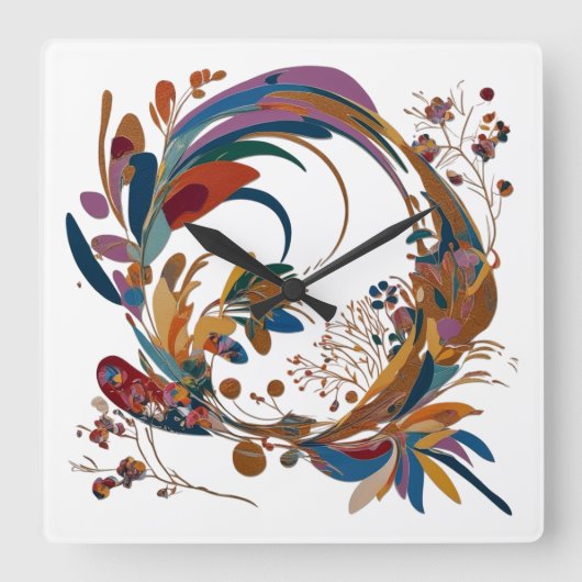 スクウェア芸術的アクリル製壁時計10.75インチ スクエア壁時計 (正面)