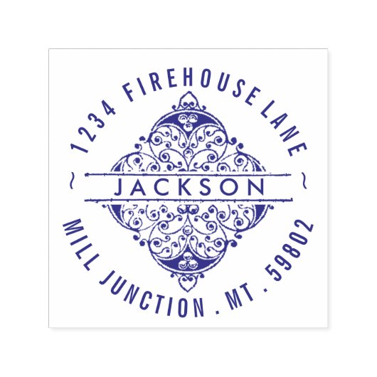 スクウェア華美セルフインク差出人住所スタンプ セルフインキングスタンプ (デザイン)