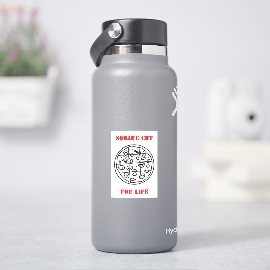 スクウェア・カットのピザ命のために! シール (HydroFlask)