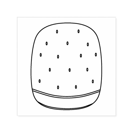 スクウェア・スイカ・スライス・ライン・アート セルフインキングスタンプ (デザイン)