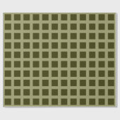 スクウェア – ダークオリーブオンカーキ ラッピングペーパー (フラット)