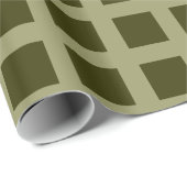 スクウェア – ダークオリーブオンカーキ ラッピングペーパー (ロールコーナー)