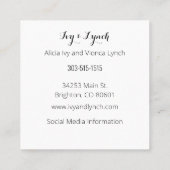 スクウェア・ビジネス・カード・トロピカル・リーフ スクエア名刺 (裏面)