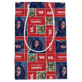 スクウェア・フォト卒業クラスの赤 ミディアムペーパーバッグ (正面)