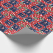 スクウェア・フォト卒業クラスの赤 ラッピングペーパー (角)