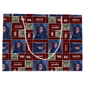 スクウェア・フォト卒業クラス年マルーン ラージペーパーバッグ (裏面)