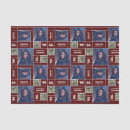 スクウェア・フォト卒業クラス年マルーン 薄葉紙