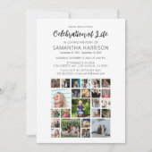 スクウェア・フォト・コラージュ葬儀お祝い・オブ・ライフ 招待状 (正面)