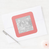 スクウェア・ライト・コーラル縁どホト スクエアシール (封筒)