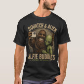 スクウォッチとエイリアンのセルフィーバディ Tシャツ (正面)