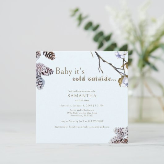 スクエアアイスブルーベビー外は冷たい 招待状 (スタンド正面)