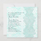 スクエアアクアヴィンテージダマスクウェディング招待状 招待状 (正面)