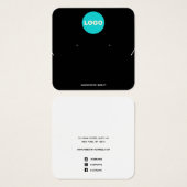 スクエアアドロゴブラックイヤリングとネックラックディスプレイ (正面&裏面)