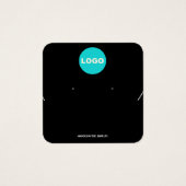 スクエアアドロゴブラックイヤリングとネックラックディスプレイ (正面)