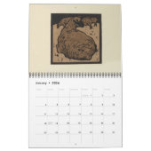 スクエアアニマルカレンダー – 納屋周囲の庭スケッチ カレンダー (1月 2026)