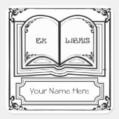 スクエアアールデコ蔵書票エクリスインブラック スクエアシール (正面)