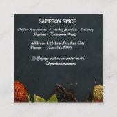 スクエアインディアンレストラン名刺 スクエア名刺 (裏面)