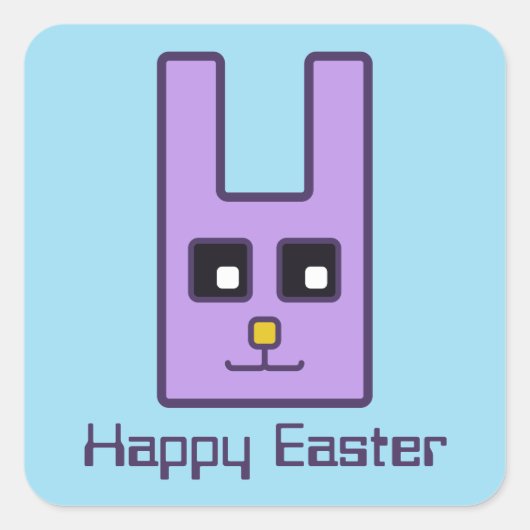 スクエアイースターバニーステッカー スクエアシール (正面)