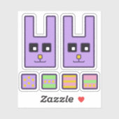 スクエアイースターバニービニールステッカー シール (シート)