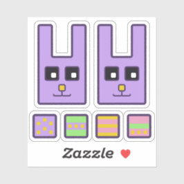 スクエアイースターバニービニールステッカー シール