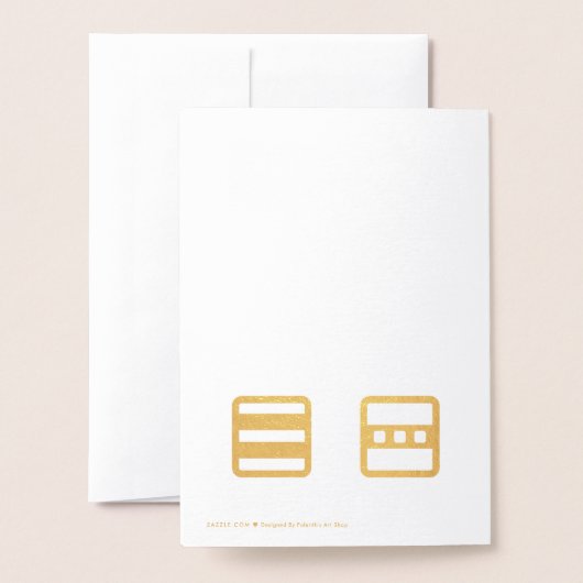 スクエアイースターバニーフォイルカード 箔カード (裏面封筒付き)