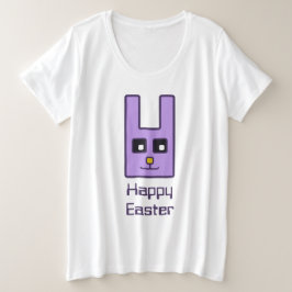 スクエアイースターバニープラスサイズTシャツ プラスサイズTシャツ