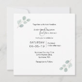 スクエアウォーターカラーグリーンリー結婚式招待状 招待状 (裏面)