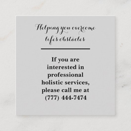 スクエアウォーターカラーヒーリングアーツビジネスカード スクエア名刺 (裏面)