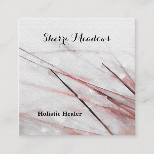 スクエアウォーターカラーヒーリングアーツビジネスカード スクエア名刺 (正面)