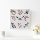 スクエアウォールクロック子供部屋自然 スクエア壁時計 (ホーム)