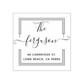 スクエアエレガントファミリ名差出人住所 ラバースタンプ (インプリント)