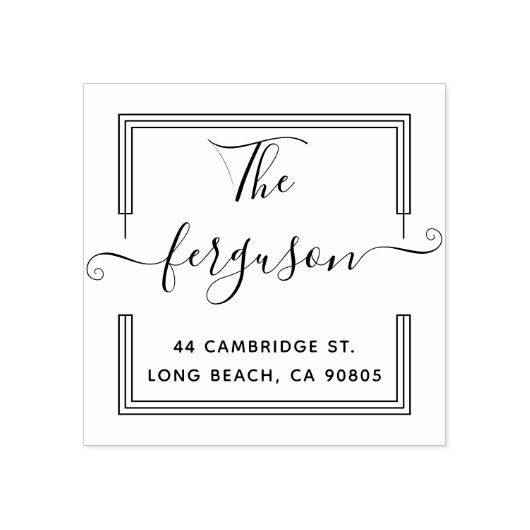 スクエアエレガントファミリ名差出人住所 ラバースタンプ (インプリント)