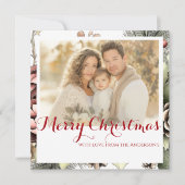 スクエアエレガントフローラフォトクリスマスカード シーズンカード (正面)