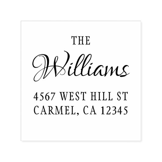 スクエアエレガント差出人住所自己インク入力スタンプ セルフインキングスタンプ (デザイン)