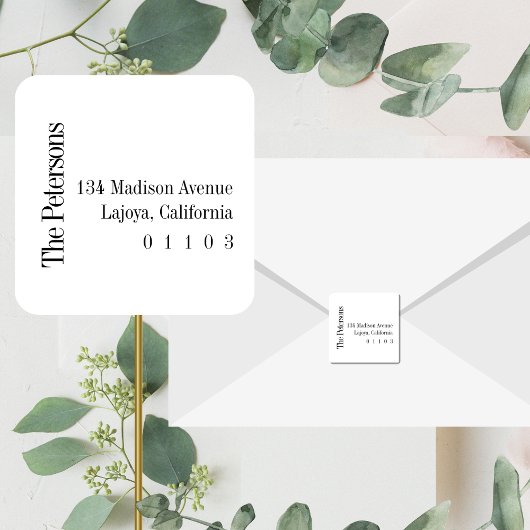 スクエアカジュアル差出人住所ラベル スクエアシール