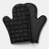 スクエアカスタムビジネスロゴ文字黒い背景 鍋つかみ (正面/裏面)