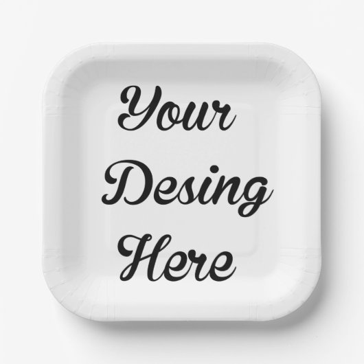 スクエアカスタムブライダルシャワー紙プレート ペーパープレート (正面)