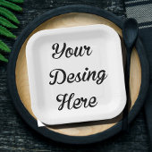 スクエアカスタムブライダルシャワー紙プレート ペーパープレート