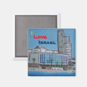 スクエアカスタムマグネットI Love Israel マグネット (正面/裏面)