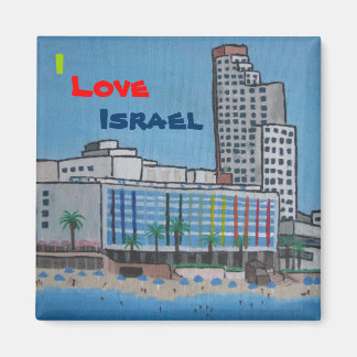 スクエアカスタムマグネットI Love Israel マグネット