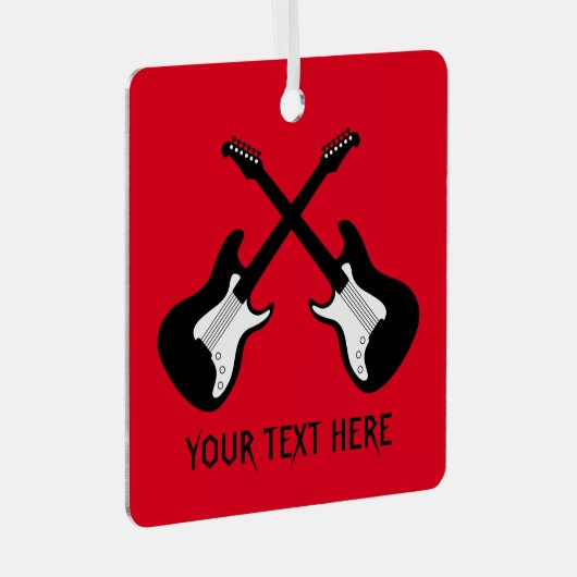 スクエアカスタムメタルのギタークリスマスツリーオーナメント メタルオーナメント (正面右)