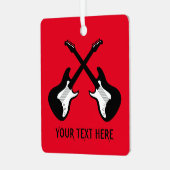 スクエアカスタムメタルのギタークリスマスツリーオーナメント メタルオーナメント (正面左)